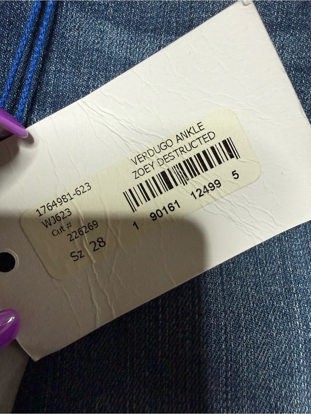NWT PAIGE Verdugo Ankle Zoey Destructed Skinny Jeans Size 28 - Picture 6 of 10